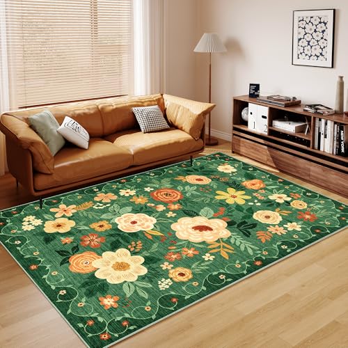6x9 Area Rugs (Dark Green / 6' x 9' (Rectangular))