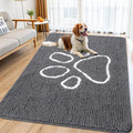 Dog Door Mat for Muddy Paws (70"X35" / Dark Grey and White)