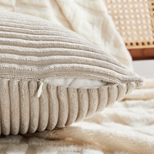 2 Packs Neutral Taupe Euro Decorative Throw Pillow Covers 26x26 Inch for Couch Bed Sofa (Neutral Taupe / 26" x 26" (Pack of 2))