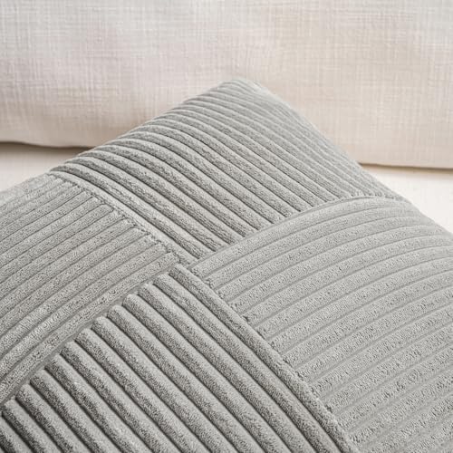 2 Packs Grey Lumbar Decorative Throw Pillow Covers 16x26 Inch for Living Room Couch Bed (Grey / 26" x 16" (Pack of 2))