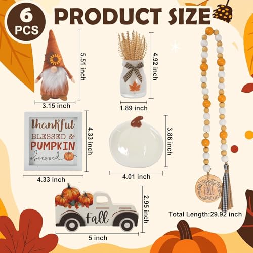 Fall Decorations for Home 6PCS Fall Thanksgiving Tiered Tray Decor Set (Thanksgiving)