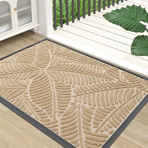 Waterproof Front Doormat (Beige / 29.5" X 17")