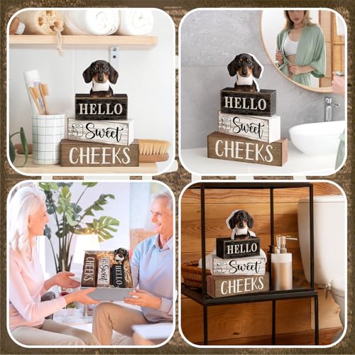 4 Pcs Farmhouse Dachshund Bathroom Decor (Dachshund)