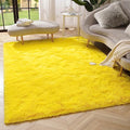 Premium Soft Fluffy Rug Modern Shag Carpet (8' x 10' (Rectangular) / Yellow)
