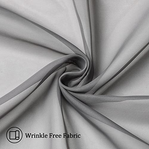 Basic Rod Pocket Sheer Voile Window Curtain Panels White 1 Pair 2 Panels 40 Width 54 Inch Long for Kitchen Bedroom Children Living Room Yard (40"W x 54"L (Pack of 2) / Charcoal Grey)