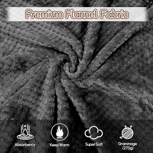 4 Pack Fleece Throw Blankets 50x60 Inches (Black / Throw(50''x60''))