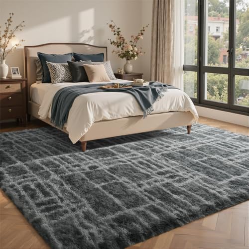 6x9 Ft Large Shag Rugs for Living Room Decor (Fe Grey 5sm11 / 6' X 9' (Rectangular))