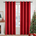 Red Blackout Bedroom Curtains Drapes 84 Inch Long 52"x84" (Red / 52"W x 84"L (Pack of 2))