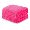 Soft Waffle Fleece Bed Blanket Queen Size (Hot Pink / 90x90 in)