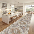 Hallway Runner Rug 3x18 Washable Kitchen Runners 18ft (Turmeric/Grey / 3' x 18' (Runner))