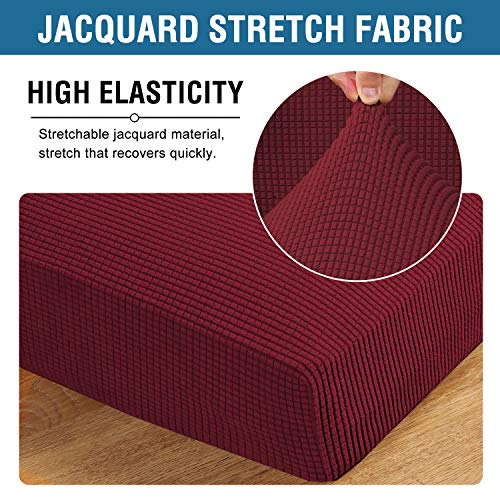Super Stretch Stylish Cushions Covers (Wine/Burgundy / 3 Cushion Sofa)
