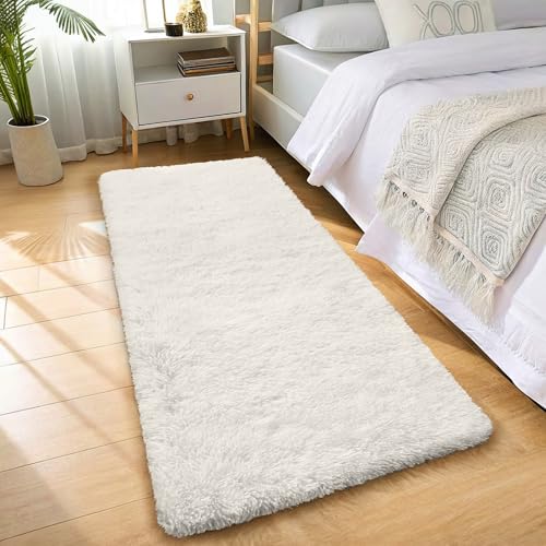 3x9 Machine Washable Runner Rugs for Hallway (3x9 Ft / Ivory)