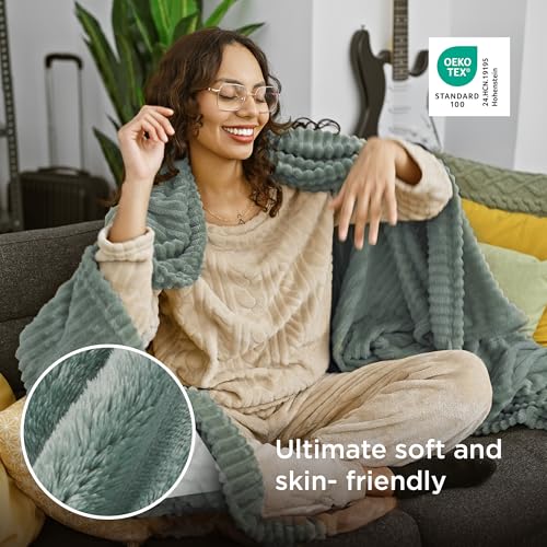 Soft Twin XL Blanket for Bed Dorm Sage Green 66"x90" (Sage Green / Twin XL)