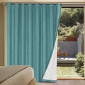 100% Blackout Linen Curtains 84" L Teal Grommet (Teal / 100"W x 84"L (Pack of 1))