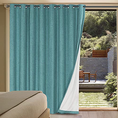 100% Blackout Linen Curtains 84" L Teal Grommet (Teal / 100"W x 84"L (Pack of 1))