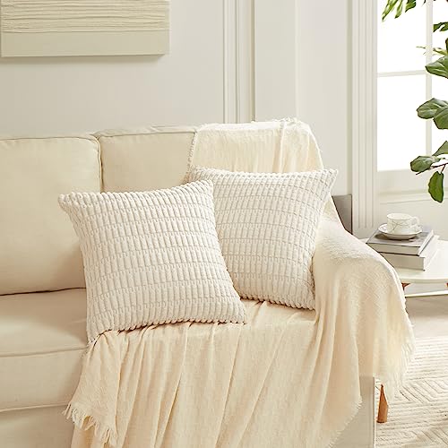 4 Packs Decorative Throw Pillow Covers for Living Room Couch Bed (20" x 20" (Pack of 4) / Neutral)