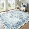 6x9 Light Blue Rugs for Bedroom Living Room (Sunflower Blue/Gold / 6' x 9' (Rectangular))