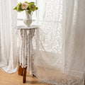 White Boho Lace Curtains 96 Inch (Pure White / 52"W x 96"L (Pack of 2))