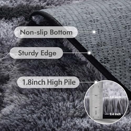 6x9 Ft Large Shag Rugs for Living Room Decor (Bb Black 4sm02 / 6' X 9' (Rectangular))