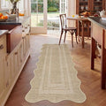 2x6 Scalloped Runner Rug (Tan / 2' x 6' (Rectangular))