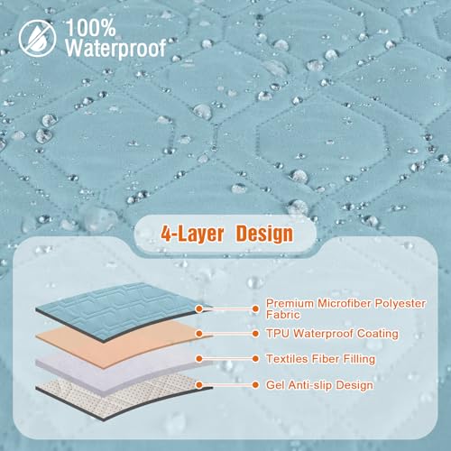 Waterproof Recliner Loveseat Covers Washable (Azuree / 2 Seater)