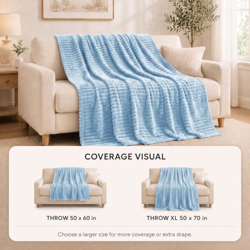 Light Blue Throw Blanket for Couch (Light Blue / Throw (50" x 60"))