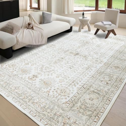 7x9 Area Rugs for Living Room (Cream / 7' x 9' (Rectangular))