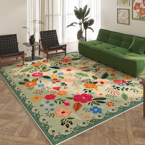Area Rug 9x12 Washable (Green / 9' x 12' (Rectangular))