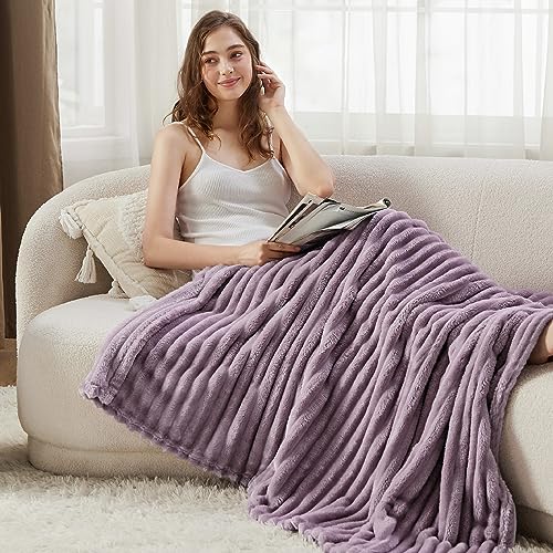 Soft Twin XL Blanket for Bed Dorm Light Purple 66"x90" (Light Purple / Twin XL)