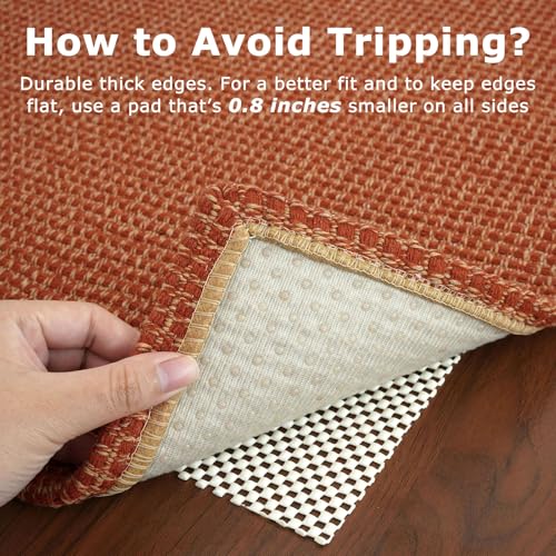Extra Long Runners for Hallways 3x18 ft Washable Kitchen Runner Non Slip Rubber Backed Hallway Rug Cotton Entryway Runner Rug Floor Carpet for Indoor Hall (Orange/Tan / 3' x 18' (Runner))