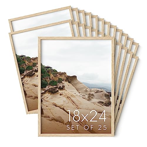 18x24 Natural Oak Wood Picture Frames Set of 25 (Set of 25 / Beige Oak / 18x24 in)