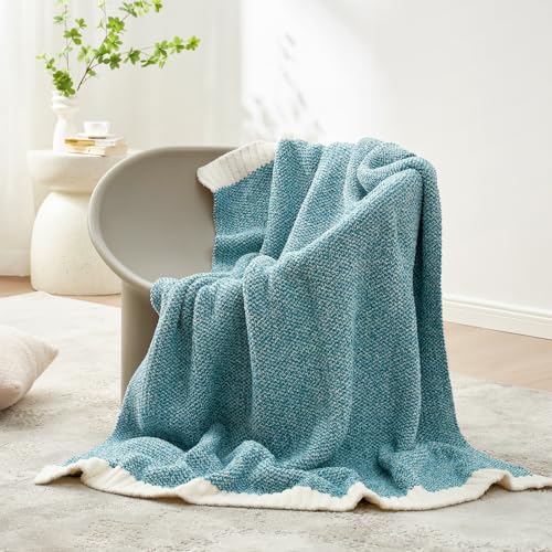 Teal Throw Blankets for Couch (Heather Teal / Throw (50"x60"))