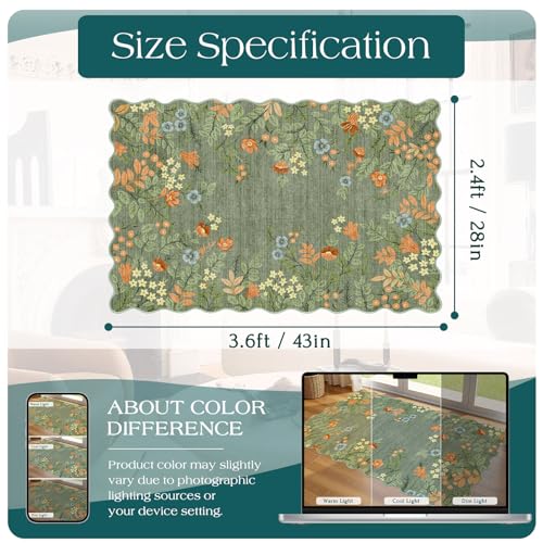 Floral Outdoor Rug (Floral - Green / 2'4" x 3'7" (Rectangular))