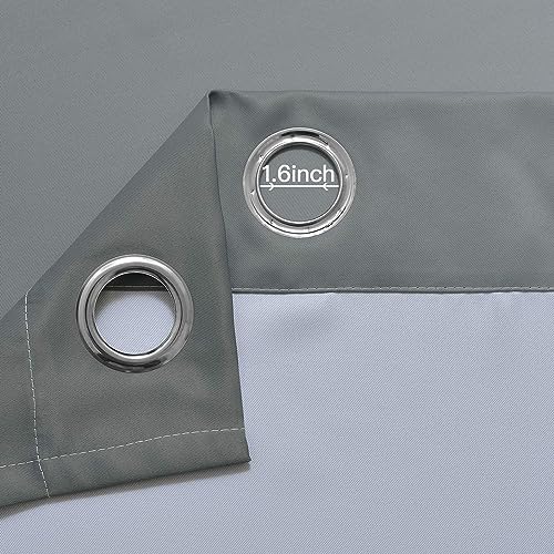 Ombre Curtains Grey and Greyish White for Living Room (52"W x 90"L (Pack of 2) / Grey)