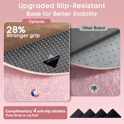 Pink Round Rug for Bedroom Girls (5- Pink / 4' (Round))