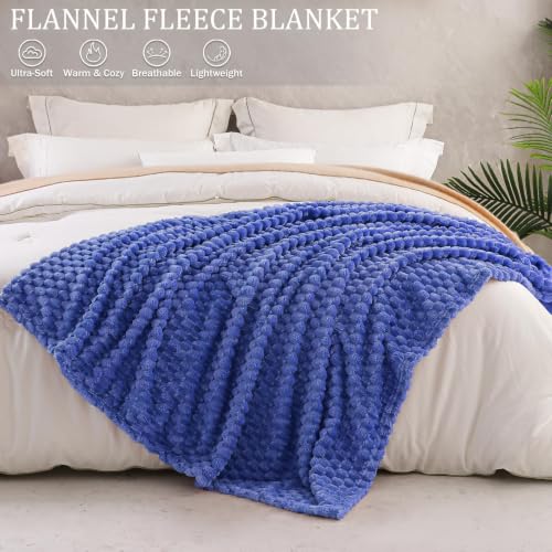 3D Fleece King Size Blanket for Bed (Cobalt Blue / King ( 90x104 IN ))