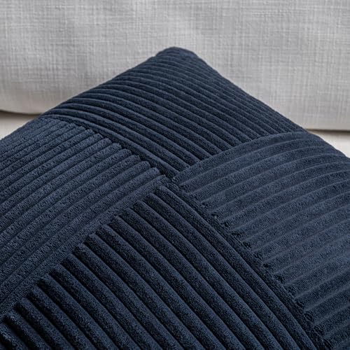 2 Packs Navy Blue Long Lumbar Decorative Throw Pillow Covers 16x24 Inch for Couch Bed Sofa (Navy Blue / 24" x 16" (Pack of 2))