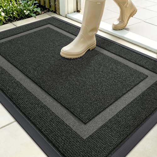 Front Door Mat Outside 35x23 (Black / 35" x 23")