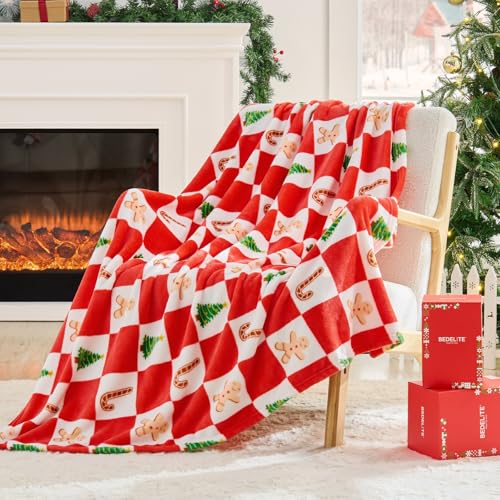 Checkered Christmas Throw Blanket for Decor & Gift (Christmas Checkered / Throw(50"x60"))