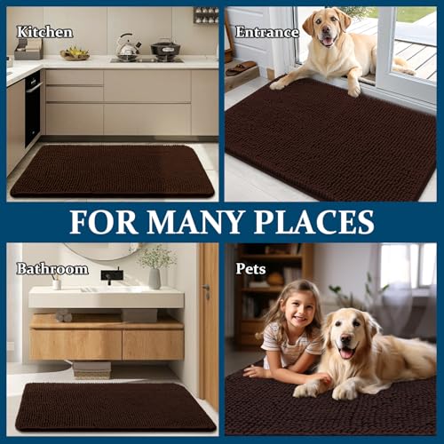 Dog Door Mat for Muddy Paws 47x20 (Brown / 47" X 20")