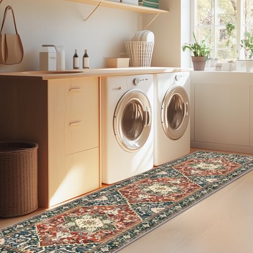 Washable Runner Rug (2' x 8' / Brick Red)