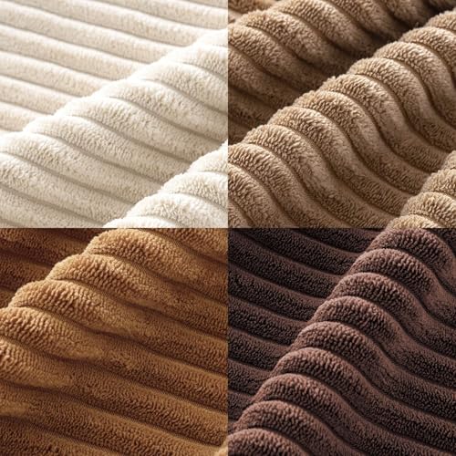 Fall Corduroy Decorative Throw Pillow Covers Brown Series 24x24 (24" x 24" (Pack of 4) / Brown)