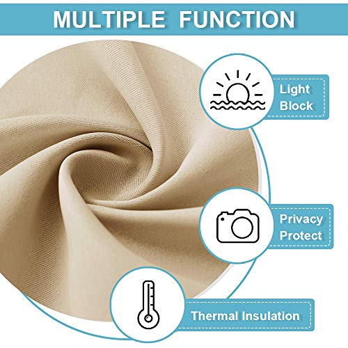Extra Wide Curtains for Bedroom Living Dining Room 72 inches Long (Biscotti Beige / 62"W x 72"L (Pack of 2))