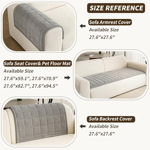 Couch Covers for Dogs (Light Grey / 1PC/27.6"x94.5")