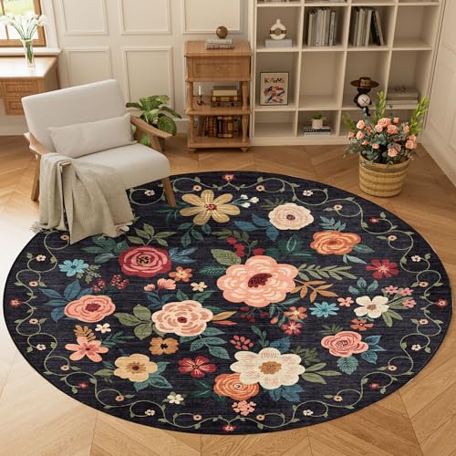 6ft Round Rug (Black / 6' (Round))