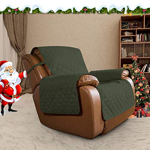 Reversible Couch Cover (Army Green/Beige / Large Recliner)