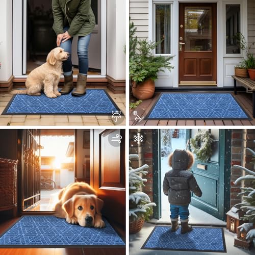 Front Door Mat Outside Entrance (Blue / 47" X 32")