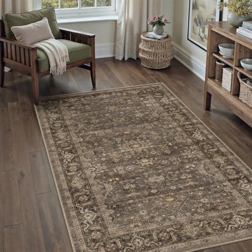3x4 Dark Brown Vintage Area Rug (Brown / 3' x 4' (Rectangular))