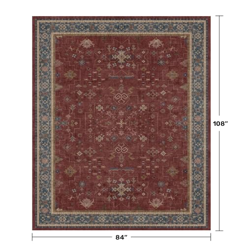 7x9 Dining Room Rugs for Under Table (7' x 9' (Rectangular) / Burgundy)