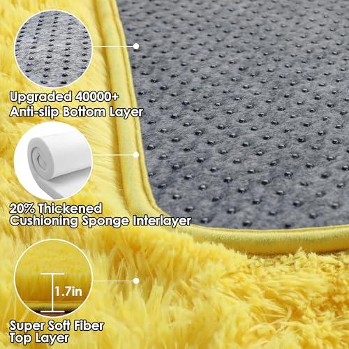 Yellow Area Rugs for Bedroom Living Room (Yellow / 4' x 6' (Rectangular))